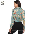 Custom made blouse loose floral and printing women chiffon blouse